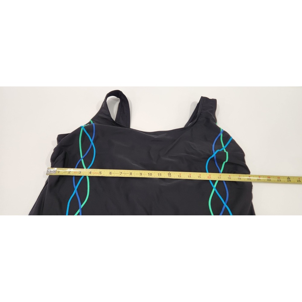 Ulla Popken Squiggle Swimsuit Black Size 32 Non Wired Lined UPF 20+ - Picture 11 of 11